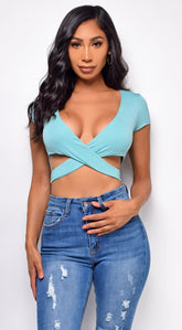 Marella Green Cross Front Top